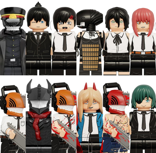 체인소맨(전기톱악마) 호환블록 브릭 미니피규어 12종 VER.02 체인소데몬/덴지/포치타/사무라이소드/전기톱인간/체인소악마 취미/수집/장식/컬렉션용 커스텀 블록피겨, CHSM-0213. 체인소맨 12종 B, 1개