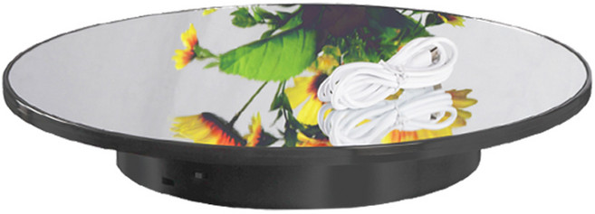 주닉스 360도 미러 턴 테이블 디스플레이 자동 거울 회전판 촬영용 악세사리, 1개