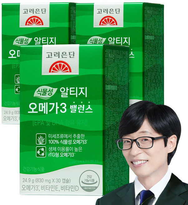 고려은단 식물성 알티지 오메가3 밸런스, 30정, 3개