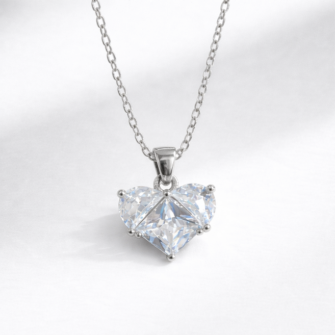 데이루미 여성 써지컬스틸 실버 데일리 하트 목걸이