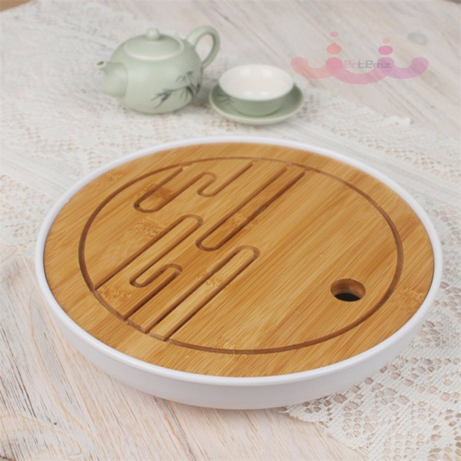 에버템즈 원형 대나무 차판트레이 고급다기트레이 다도차판 보이차트레이
