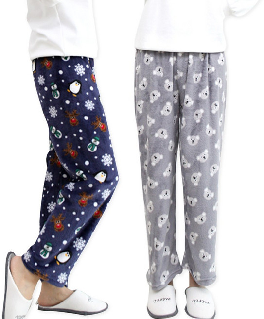 (2장) 슬레진저 캐릭터 수면바지 남녀공용 극세사 잠옷바지 빅사이즈 1+1