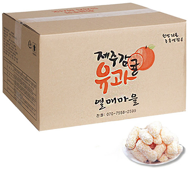 제주 감귤 유과 3kg [일괄포장] 대용량 한과 어버이날 간식 찹쌀 전통 과자 가정의달 부모님 단체 어르신 선물, 1개