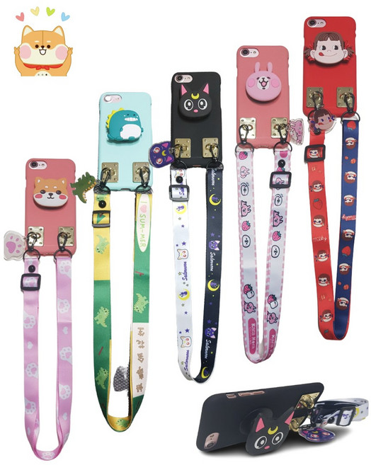 [루카] 갤럭시 와이드7 M15 5G (M156) 알찬구성~소프트 실리콘 스마트폰 케이스 큐티 캐릭터 스마트 톡+후크링 연결 귀여운 목걸이줄 {SET}