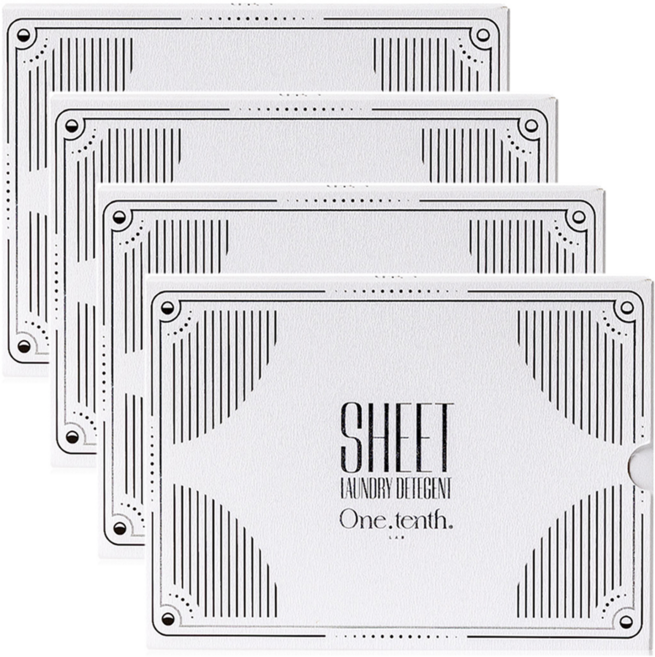 원텐스 프리미엄 시트세제 찬물에서 바로녹는 친환경 포장 세탁세제 시트형, 4세트, 30매입
