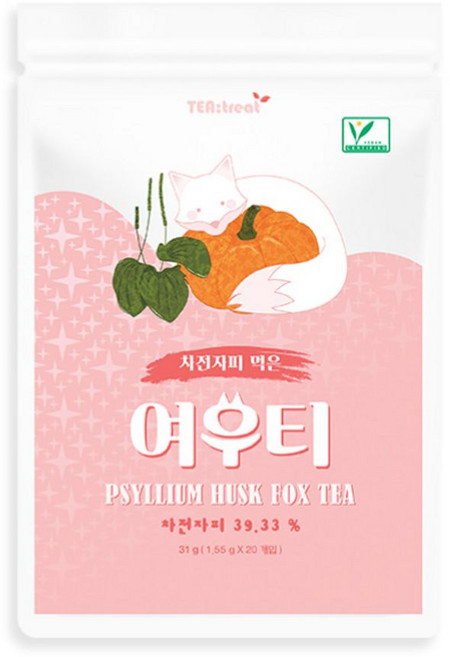 티트리트 차전자피 먹은 여우티 20개입, 1개, 1.55g