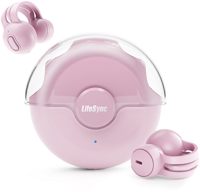 LifeSync 블루투스 이어폰 무선 방수 오픈 귀걸이형 고음질 블루투스 헤드폰 자동페어링, 핑크, H08