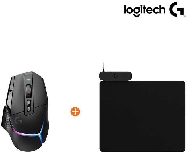 로지텍코리아 G502 X PLUS 무선 게이밍 마우스 + POWERPLAY 2 무선충전패드, 블랙+파워플레이