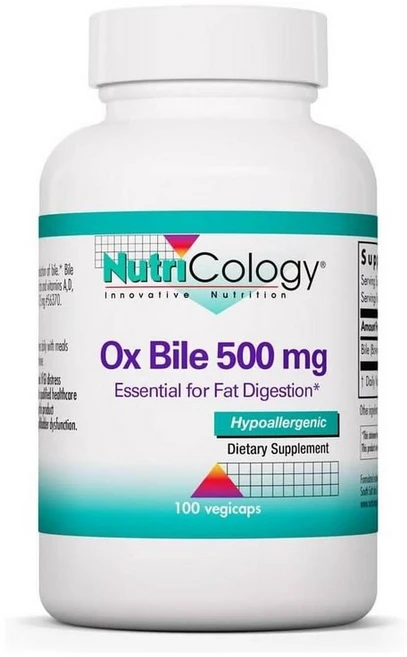 뉴트리콜로지 옥스 바일 500mg 에센셜 포 팻 다이제스쳔 캡슐 Nutricology Ox Bile, 100정, 1개 - 쿠팡