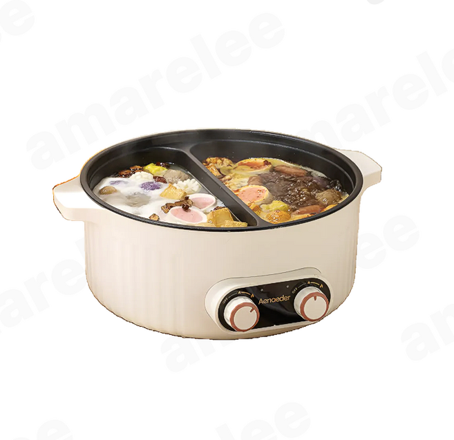 7L 대용량 전기 훠궈냄비 분리형 듀얼 전골냄비 가정용 다목적 멀티쿠커, DR6 전골냄비, DR6 전골냄비