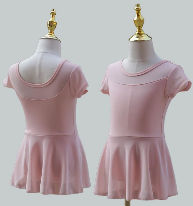 兒童舞蹈服女孩夏季練功服短袖形體裙連體跳舞衣芭蕾舞中國舞服裝 副廠商品