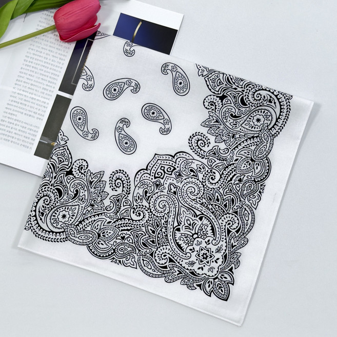 이든테라스 22칼라 페이즐리 반다나 국산 면 스카프 등산 캠핑 단체 손수건