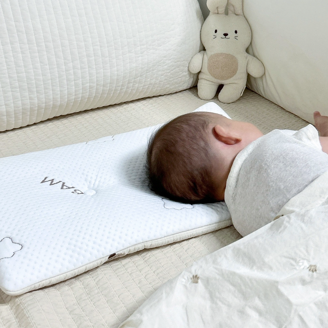 바미블랑 유아 태열 냉감 양면 듀라론 베개, 꼬마멍멍이
