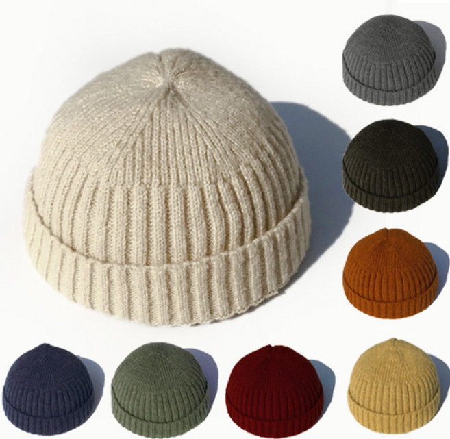 남자 여자 빅 골지 니트 숏 비니 와치캡