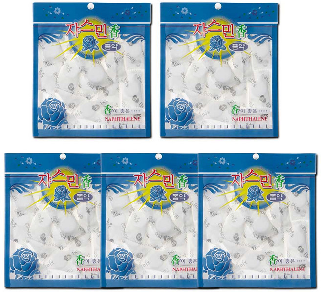 장미 나프탈렌 쟈스민 부직포형 개별포장, 75개, 4g
