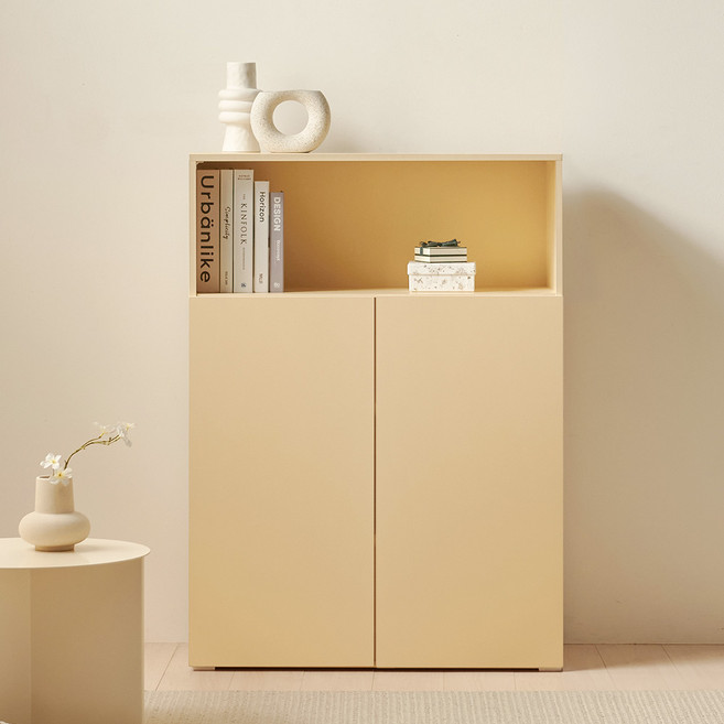 룸앤디 모노 더높은 수납장 800 상부오픈형 E0등급 LPM 다용도 슬림 선반 수납장, 모노 더높은 800(상부오픈) 버터