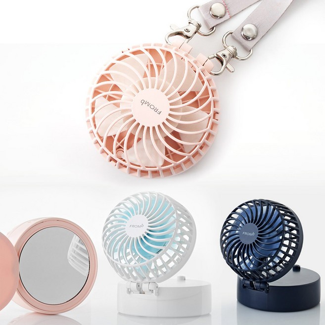 프롬비 아이스볼 휴대용 목걸이 선풍기, 인디핑크, HF3201FST
