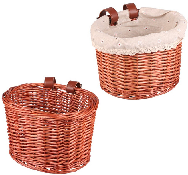 라탄 자전거 바구니, 기본형+커버, 1세트