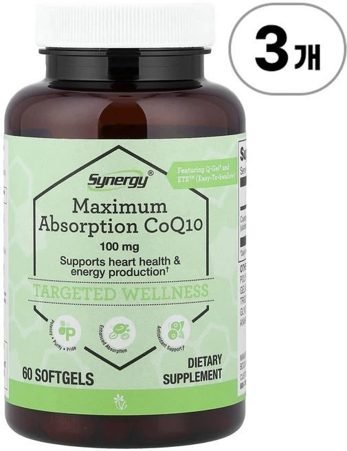 비타코스트 코엔자임 Q10 고흡수 100mg Vitacost CoQ10 100 mg 60정, 3개 - 쿠팡