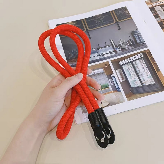 나일론 라운드 끈 카메라 어깨끈 카메라 목끈, 1개, 붉은색