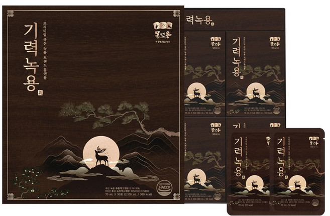 [몸엔용] 목넘김이 부드러운 녹용 기력녹용 70ml x 30포, 2.1kg, 1세트