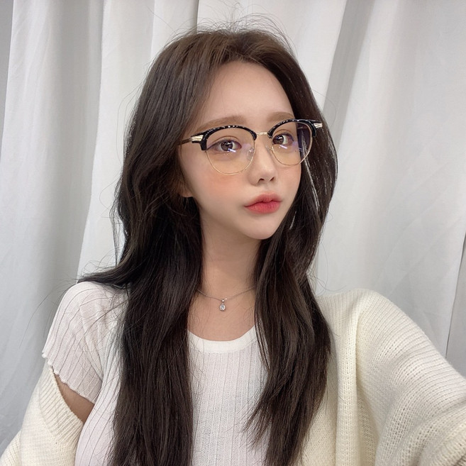 VANANA2 블루라이트차단 반무테 하금테 골드블랙 안경