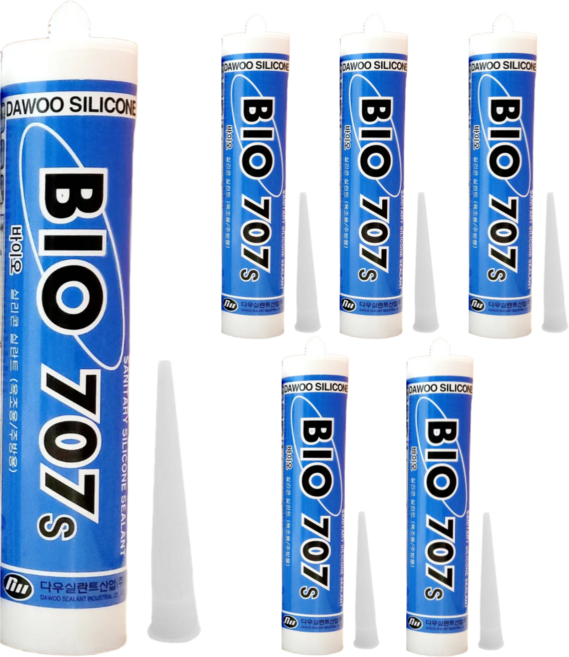 욕실용 실리콘 바이오 707(노즐 포함 안전포장) 백색, 6개