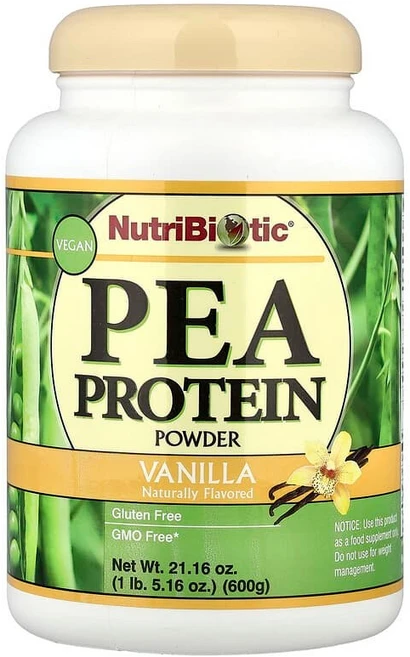 NutriBiotic 완두콩 단백질 파우더 바닐라 600g(21.16oz) NutriBiotic (뉴트리바이오틱), 600g, 1개 - 쿠팡