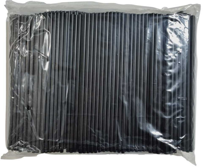 7mm 25cm 블랙 자바라 스트로우 음료용 1봉 500개입, 1개