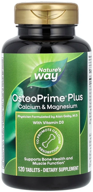 엔자마틱테라피 Natures Way (네이처스 웨이) OsteoPrime Plus 칼슘 & 마그네슘 타블렛 120정, 1병, 1개 - 쿠팡