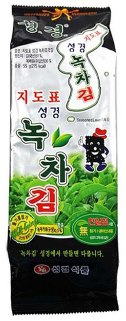 지도표 녹차 조각김 1BOX 50G X 20개입 성경, 1100g, 1박스