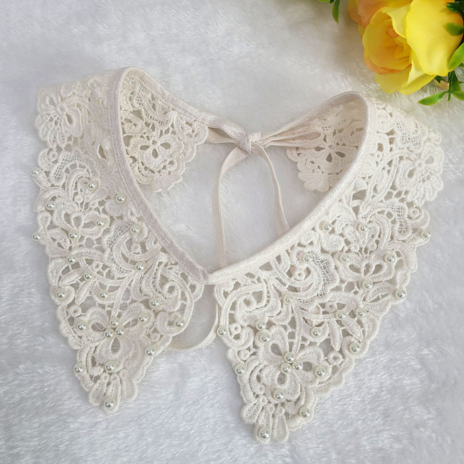 카라걸스 진주 레이스 카라 넥케이프 국내제작 AP124