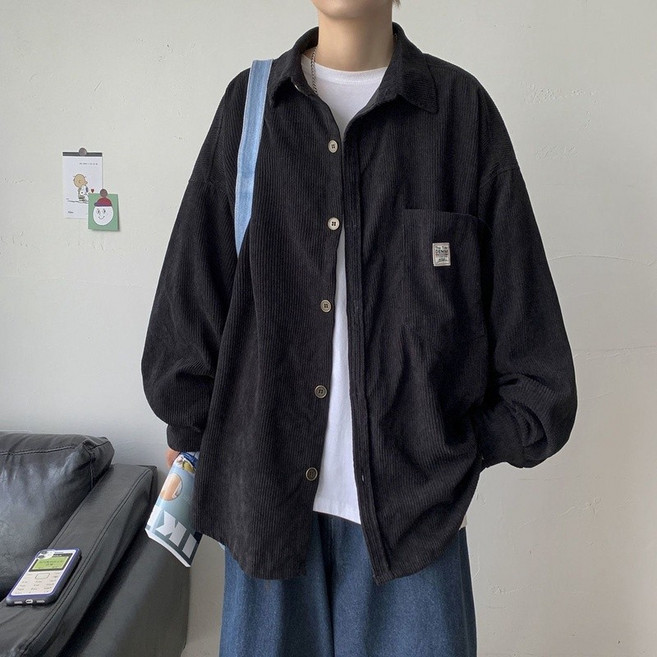 燈芯絨外套 男生外套 外套男冬天 加絨外套 秋冬衣服 保暖外套 大尺碼外套 外套男生韓版 潮男衣服 寬鬆外套 輕薄外套