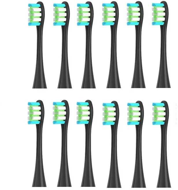 Oclean X X PRO Z1 F1 One Air 2 SE DuPont 강모 노즐 용 12 개 대 소닉 전동 칫솔 교체 브러시 헤드, 02 12pcs black