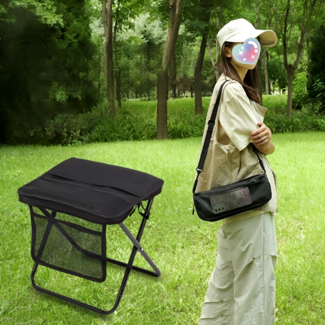 뷰티앤몬스터 휴대용 접이식 의자 초경량 대형, 1개, 블랙