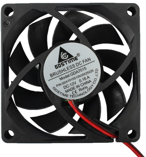 아두이노 12V 쿨러 쿨링팬 70mm DM2507, 1개