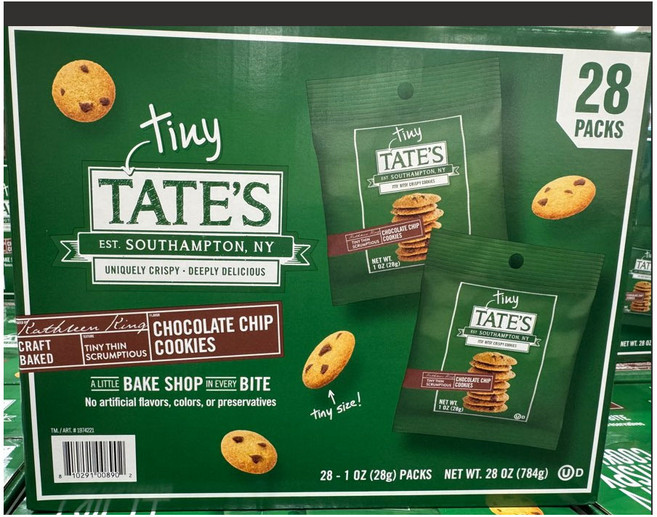 Tate's Bake Shop 테이츠베이크샵 타이니 테이트 초콜릿 칩 쿠키 28입, 784g, 1개