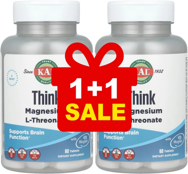 [1+1] KAL 칼 싱크 마그네슘 L-트레온산 2000mg 60정 / 해외직구 미국정품, 2개 - 쿠팡