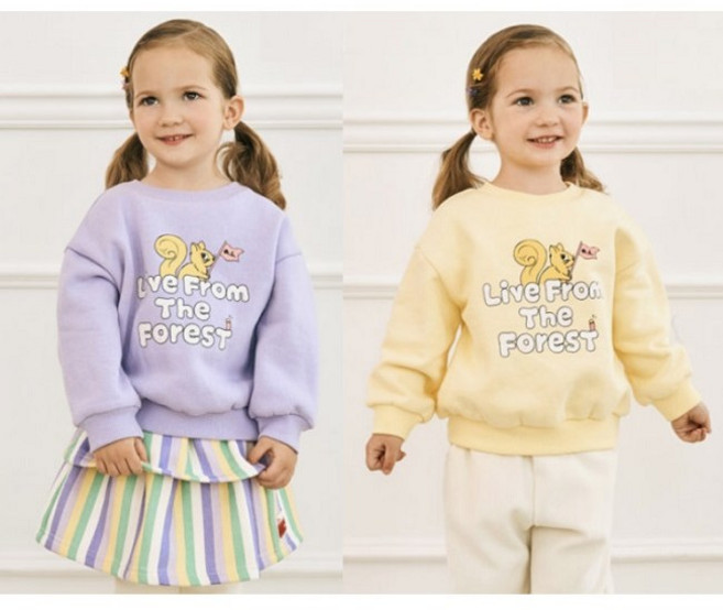 겨울)나염아트윅기모맨투맨티(퍼플/옐) 110/120호