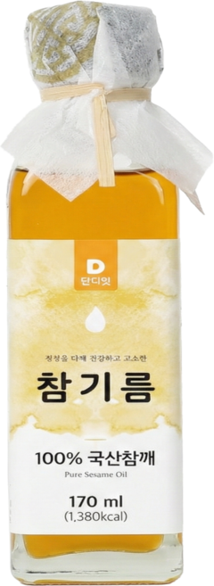 저온압착 단디잇 참기름 국내산, 1개, 170ml