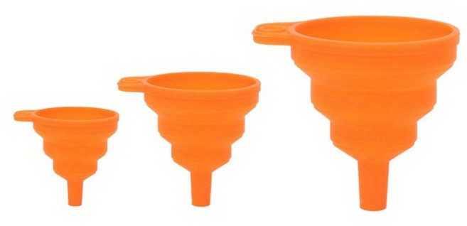 셀고 접이식 다용도 실리콘 깔때기 3pcs, 1세트, 주황