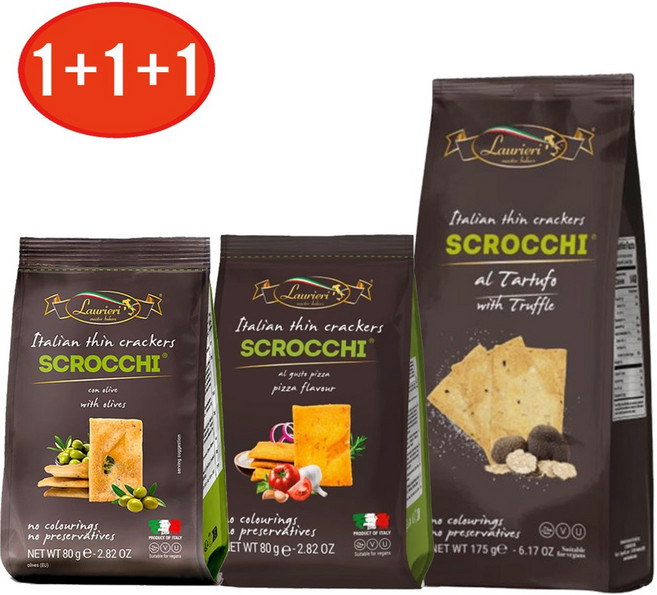 [ 트러플+올리브+피자 ] 이태리 정통 포카치아 스크로치 오븐에 구운 건강한 크래커 방부제X 첨가물X 화학물질X, 1세트, 335g