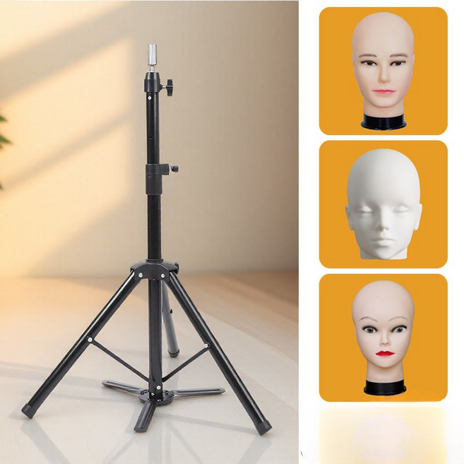 미용실습 삼각대 파마 훈련 컷트 이용사 높이조절, 1개, 책상용 소형 스탠드
