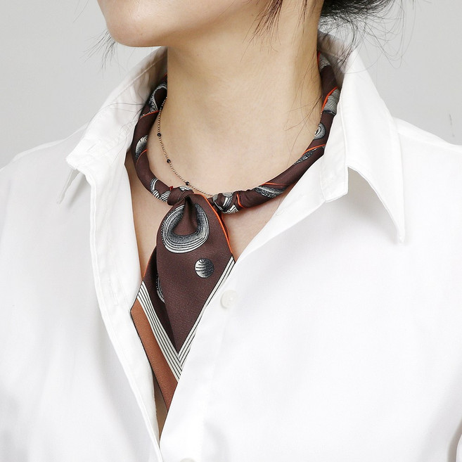 원터치 샤르망 양면 자석스카프 12컬러 빠르고 간편한 쁘띠스카프 사계절 목걸이스카프