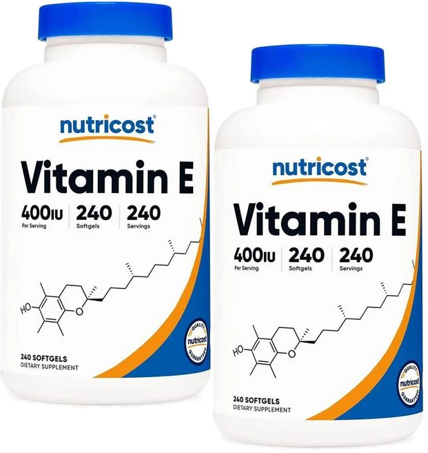 뉴트리코스트 비타민E 400IU 소프트젤 Nutricost Vitamin E, 2개, 240정 - 쿠팡