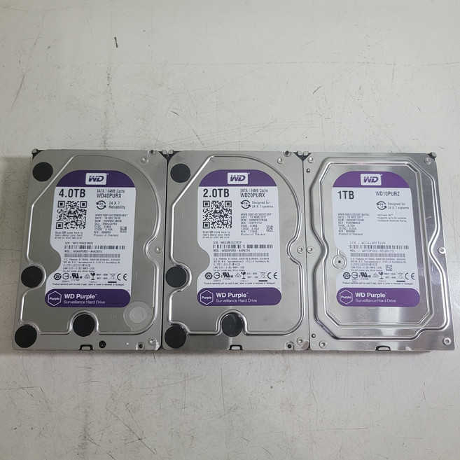 중고하드 WD 웬디 PUPLE(퍼플) SATA HDD 1TB 2TB 3TB 4TB 6TB 8TB 3.5인치 CCTV용적합, WD퍼플