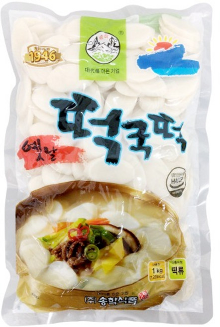송학식품 옛 떡국떡 1kg (약6인분) X 12개입 BOX, 12개