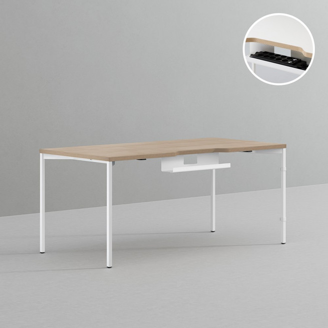 데스커 1600x800 컴퓨터 책상 2.0 DSDBB1608, 화이트