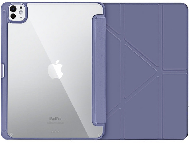 iPad 變形透明保護殼 適用 Air 7 A16 Pro 11吋 10 9 8 6 5 4 mini 平板保護套, 薰衣草灰,Air 3代/Pro 10.5吋, 1個