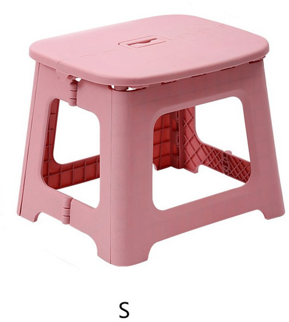 휴대용 가정용 접이식 의자 플라스틱 야외 캠핑 낚시, Pink S, 1개